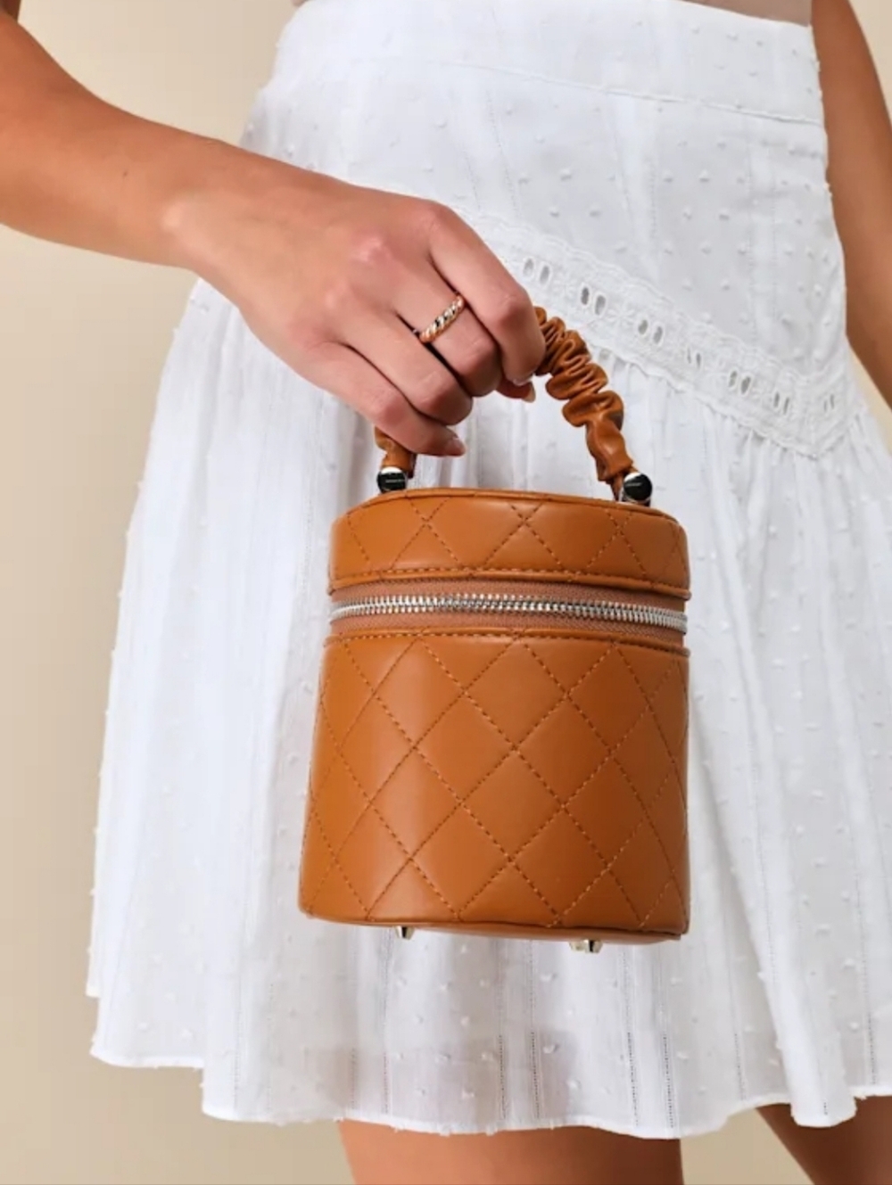NWT Lulus Brown Quilted Mini‎ Bag